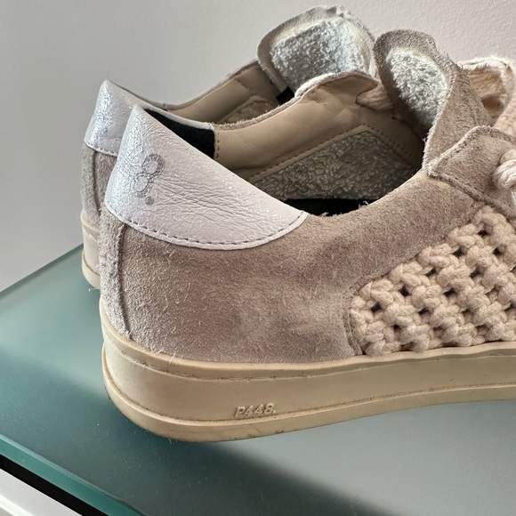 Women's Sz 37 M P448 John Suede Low-Top Lace Up Sneakers - Picture 2 of 11